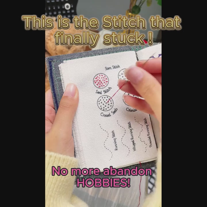 Embroidery Stitch Kit for Relaxation & Creativity | 86-Piece All-In-One Set with 18 Threads, Scissors, Needles & More – Portable & Travel-Friendly for Beginners & Enthusiasts